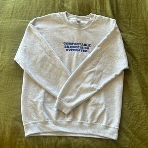 Harry Styles inspired crewneck. Size large and embroidered lyrics. heather grey